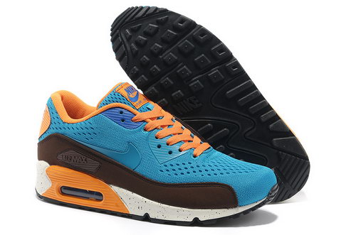 Nike Air Max 90 Premium Em Unisex Blue Orange Running Shoes Closeout